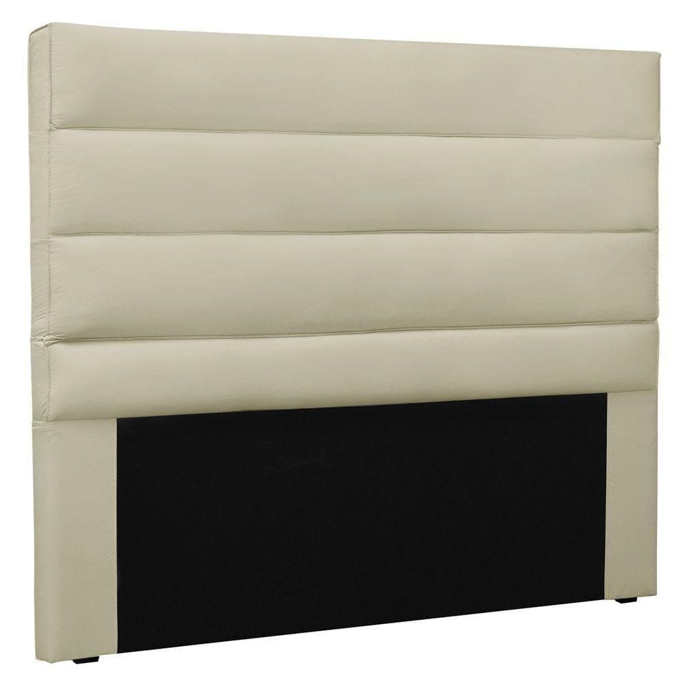 Cabeceira Estofada Cama Box Casal King Size 195cm Bege
