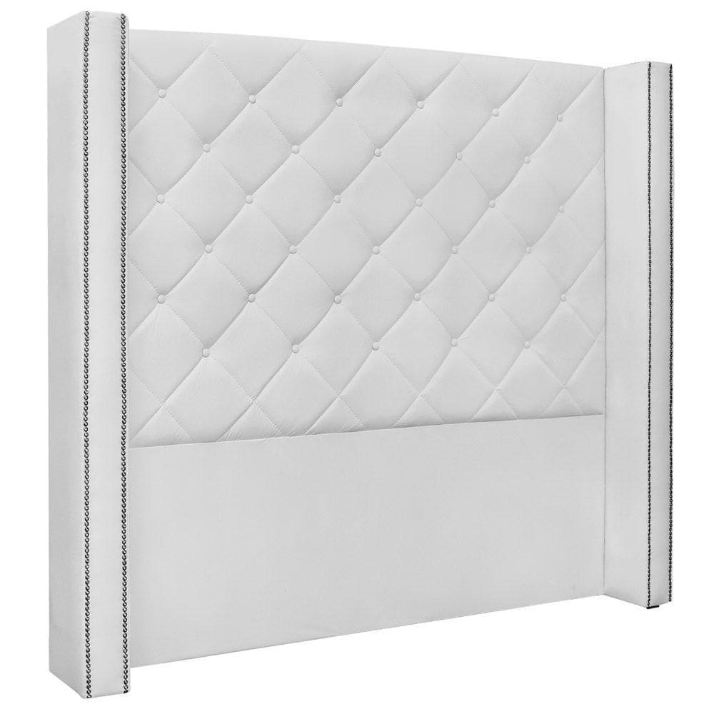 Cabeceira Estofada Box Casal King Size Alteza 195cm Branco