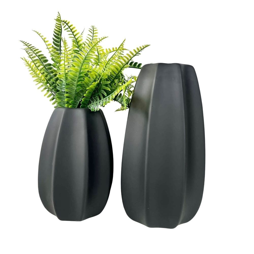 Dupla centro de mesa grande e médio alto relevo preto fosco