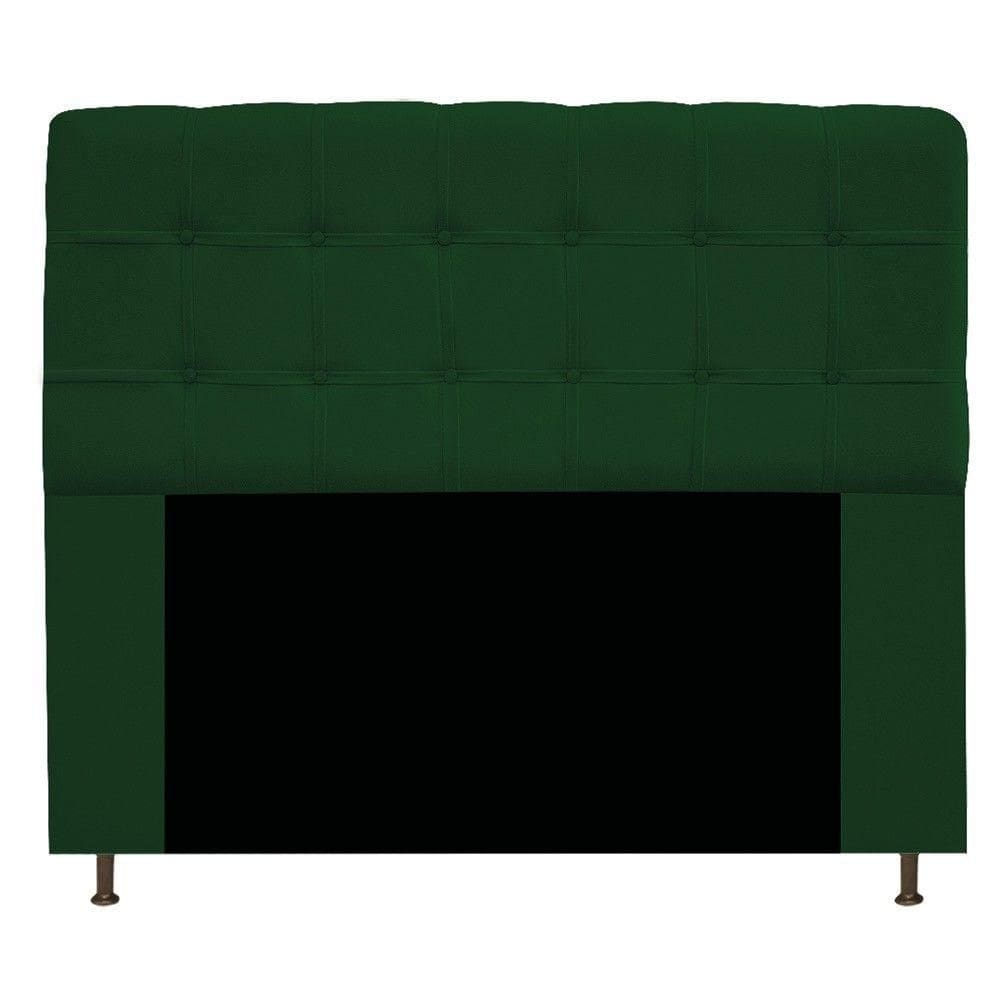 Cabeceira Mel 140 Cm Casal Com Botonê Suede Verde