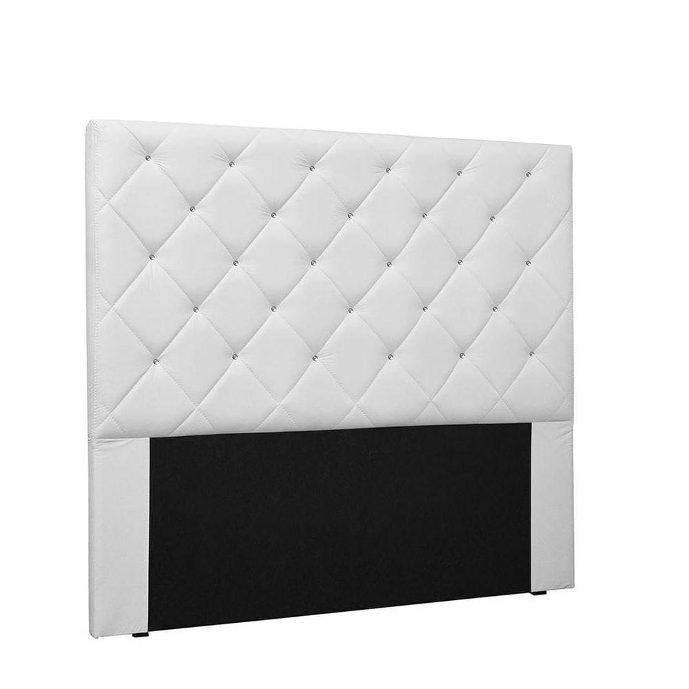 Cabeceira Tania Cama Box Queen 160 Cm Corino Branco