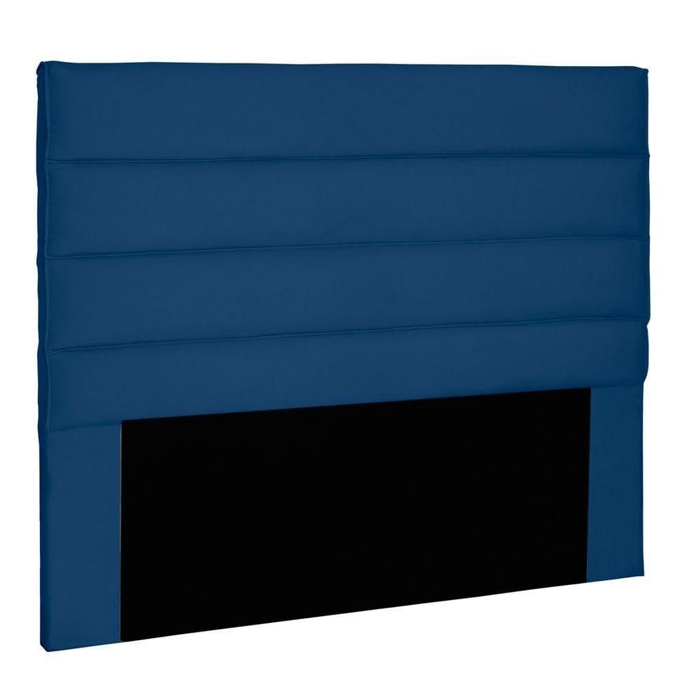 Cabeceira Estofada Box Casal Queen Size 160cm Azul Marinho