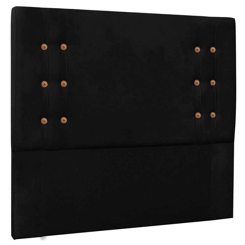 Cabeceira Estofada Box Casal King Size Monreale 195cm Preto