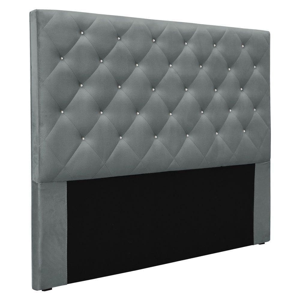 Cabeceira King 1,95m Tânia Veludo Cinza Chumbo