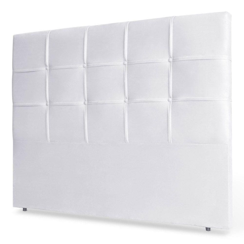 Cabeceira Estofada Box Casal King Size 195cm Corino Branco