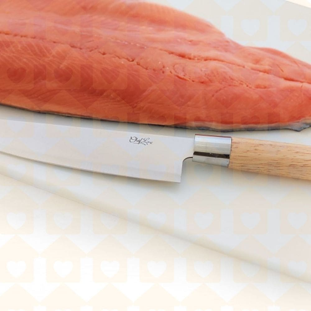 2Un Faca p/ Sushi no Estojo de Madeira Ultracorte Aço 33cm