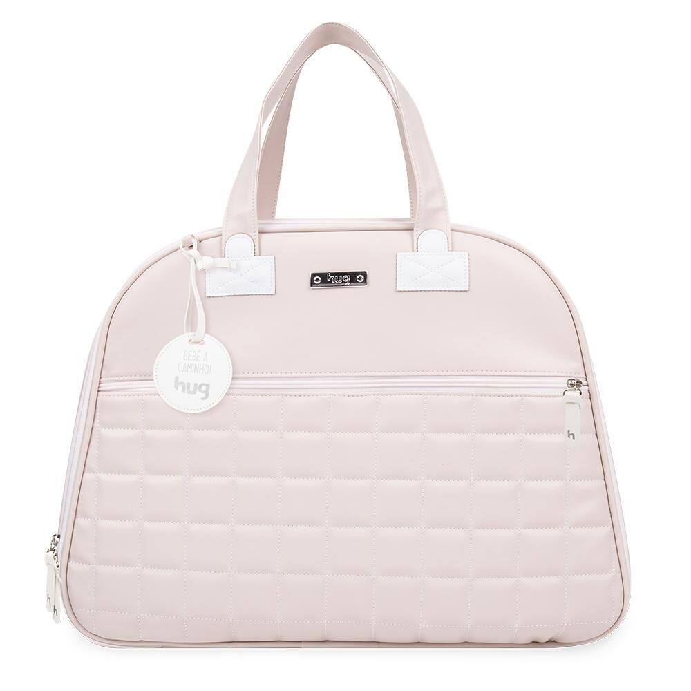 Bolsa de Maternidade Extra Grande Hug Quadriculada Rosa
