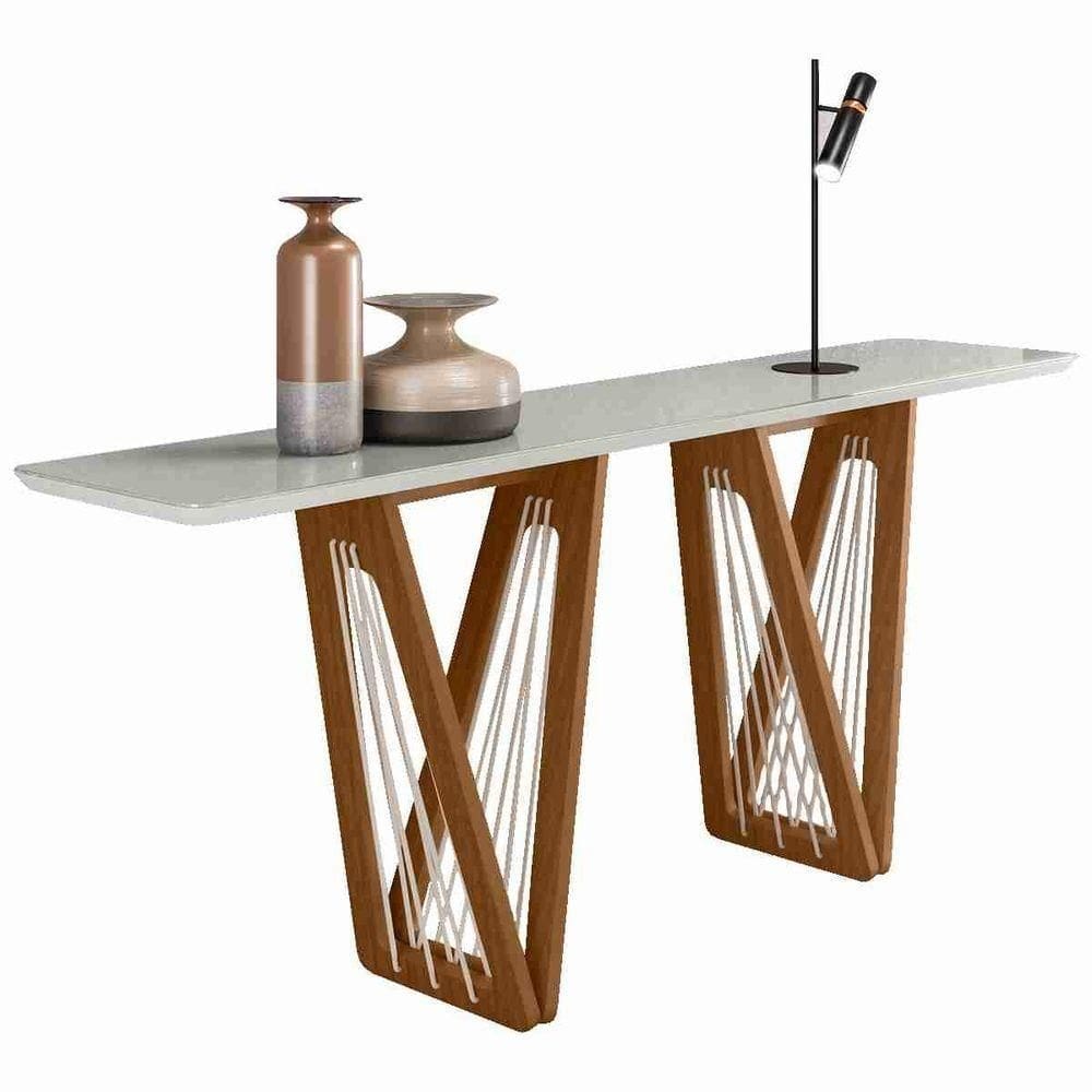 Aparador Buffet Áustria C03 180cm Laca Off White/Caramelo