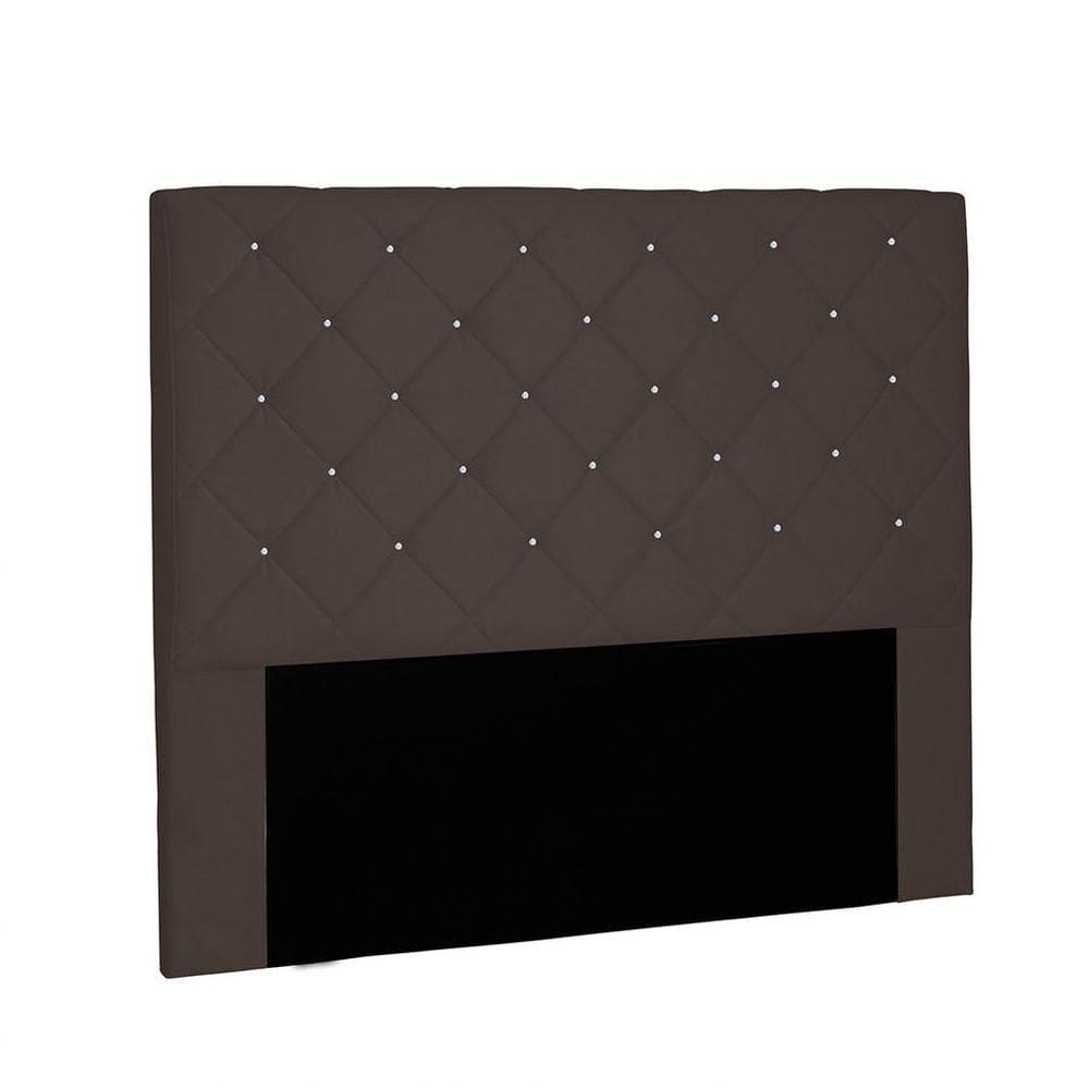 Cabeceira Tania Cama Box Solteiro 90Cm Suede Café