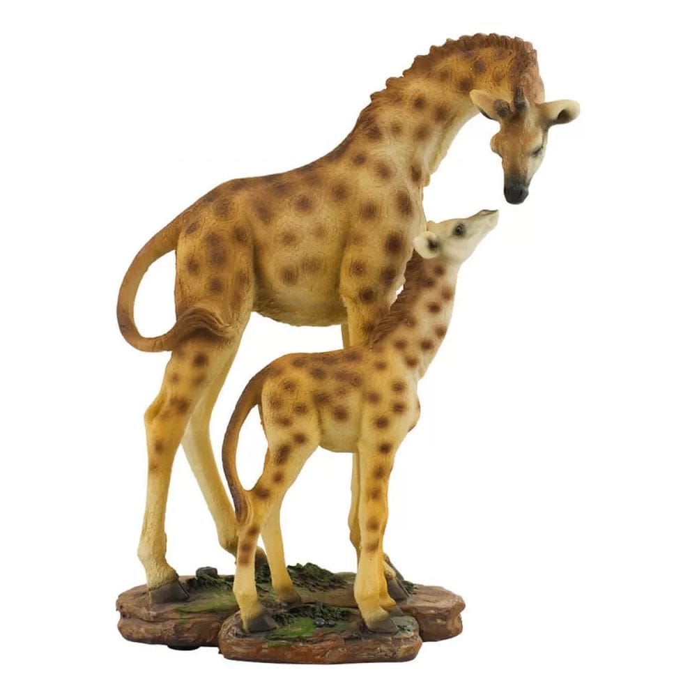 Girafas Mãe E Filhote 18.5cm - Animais Resina