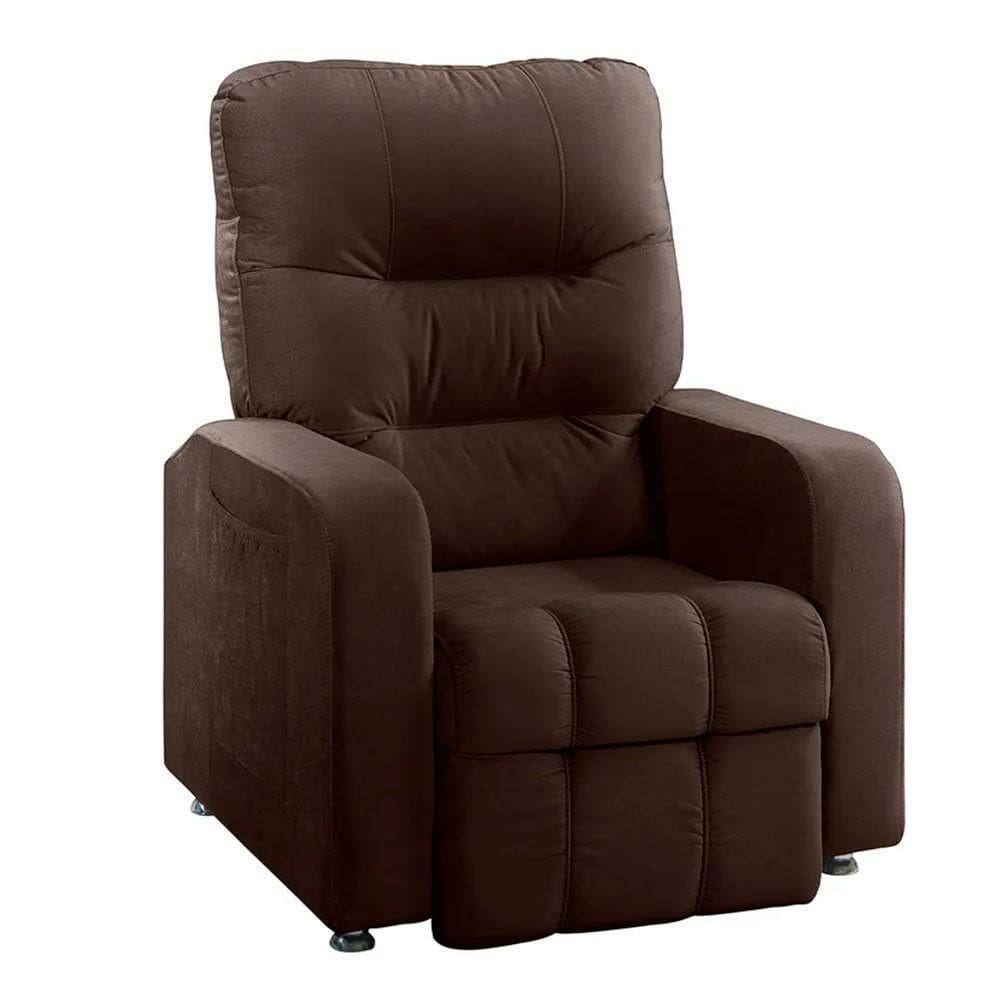 Poltrona Do Papai Reclinável Maldivas Suede Marrom Chocolate - Speciale Home Marrom