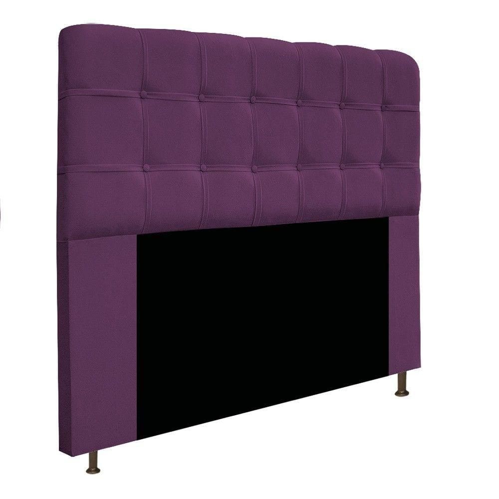 Cabeceira Mel 160 Cm Queen Size Com Botonê Suede Roxo