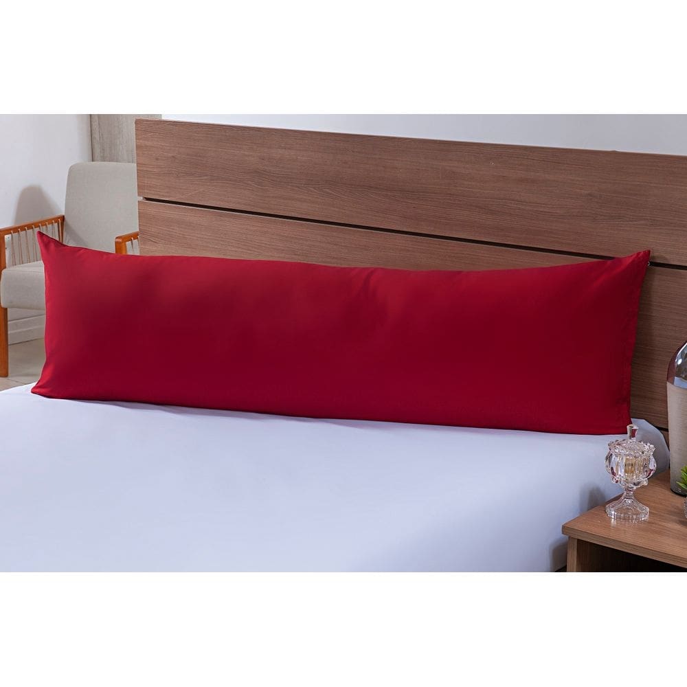 Fronha Para Travesseiro de Corpo 1,40mx45cm 100% Algodão 200 Fios Vermelho