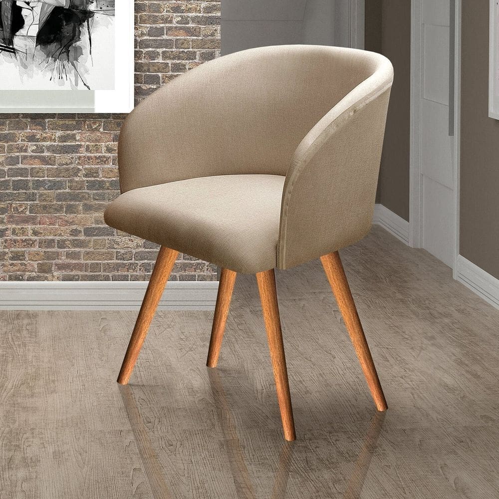 Poltrona Atenas Pé Palito Decorativa para Sala de Estar Marrom