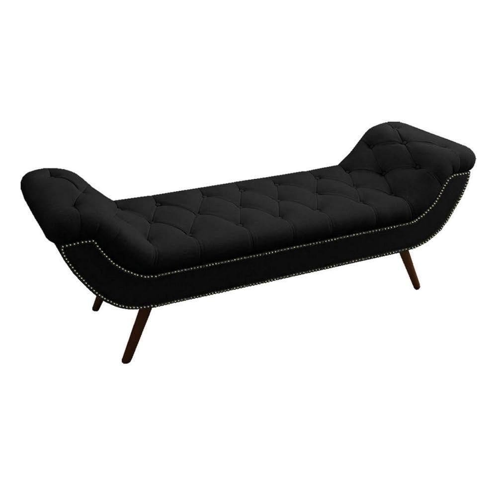 Recamier Divã Odessa P04 195 Cm Suede Preto