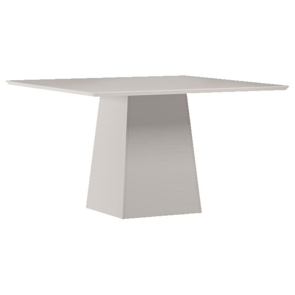 Mesa de Jantar 135x135 cm Barbara com Vidro Off White - New Ceval