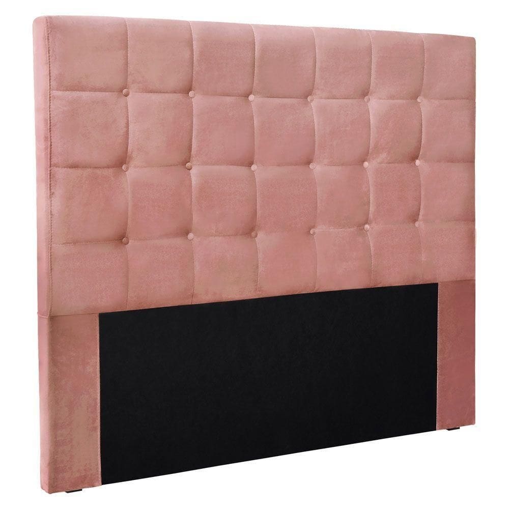 Cabeceira Casal 1,40m Verona Veludo Rosa