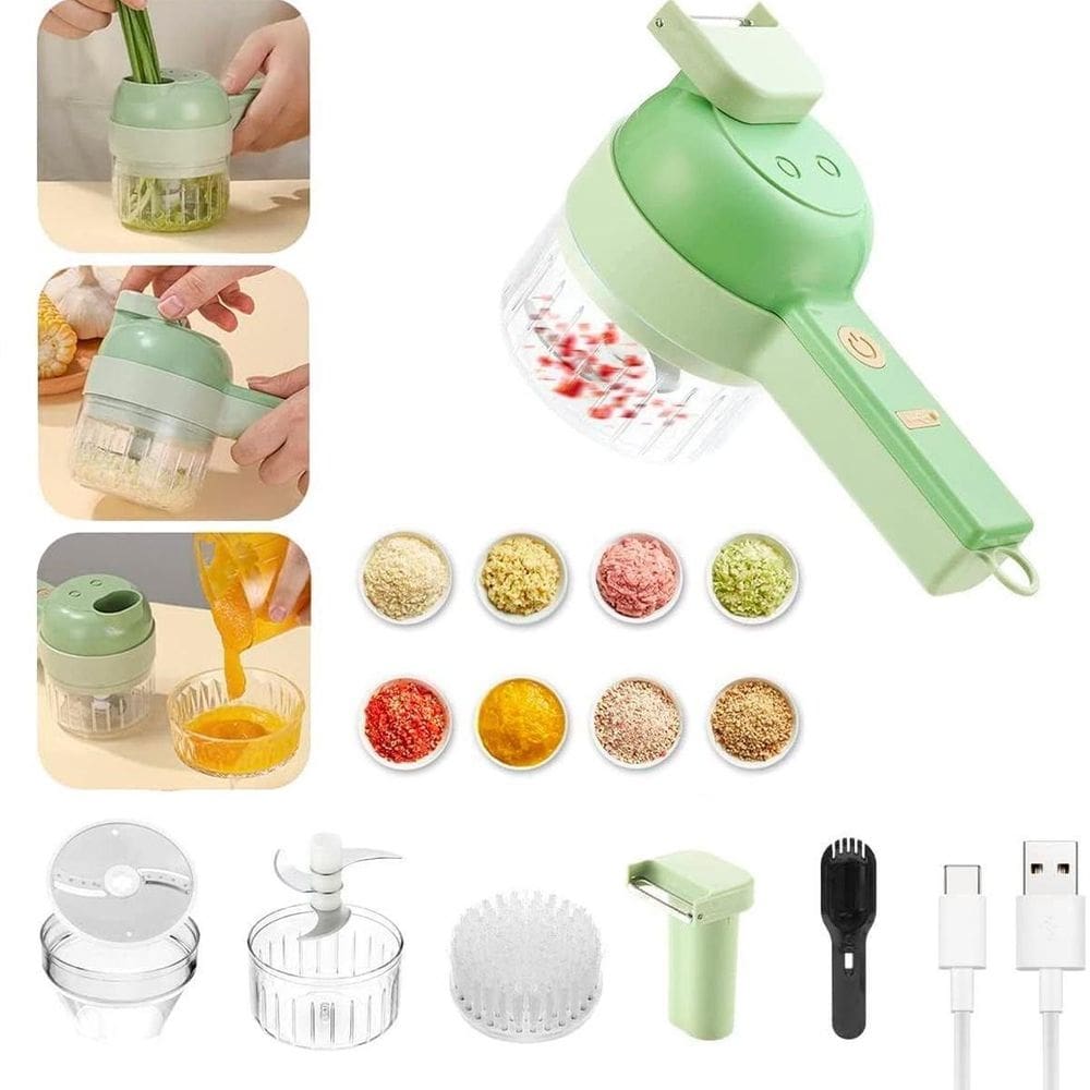 Mini Processador De Alimentos Multifuncional Cor Verde