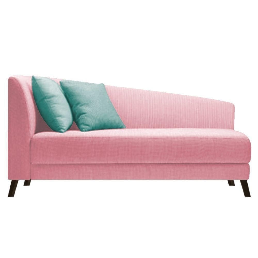 Recamier Heitor 185cm Suede Cor Rosa Bebê/tiffany