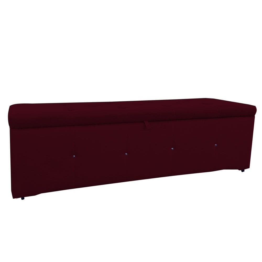 Baú Calçadeira Estofada Maria 158 Para Quarto Cama Bordo