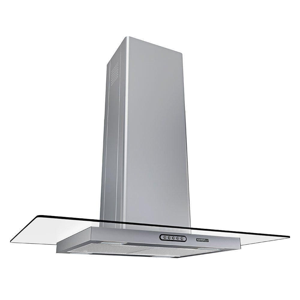 Coifa Ilha 90Cm Vidro Reto 3 Velocidades Inox Inox 220V