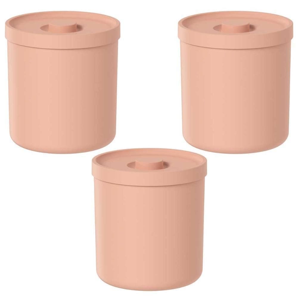3X Lixeira De Banheiro 6 Litros Ou Bold Laranja