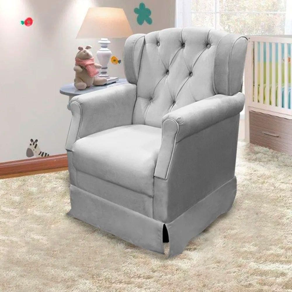 Poltrona Cadeira De Amamentação Balanço Ternura Material Sintético Branco - Speciale Home Branco