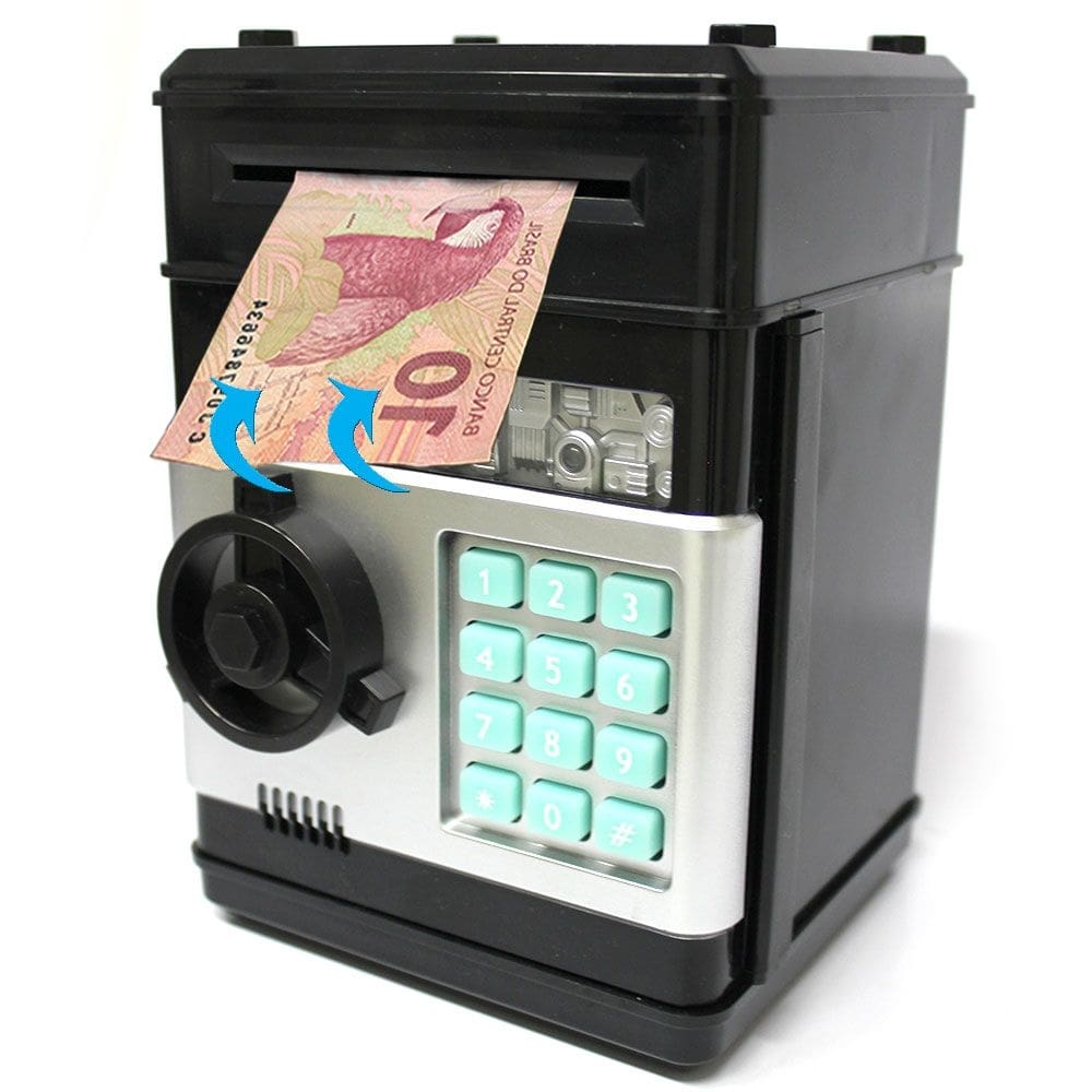 Mini Cofre Eletrônico Digital Lorben Senha 4 Dígitos Notas e Moedas