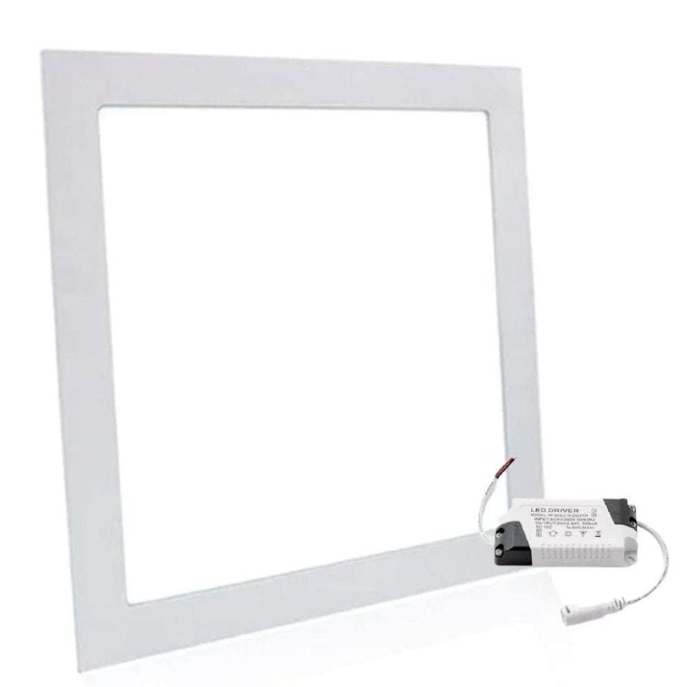 Plafon Painel Led 12W Embutir Quadrado 6500K Branco Frio