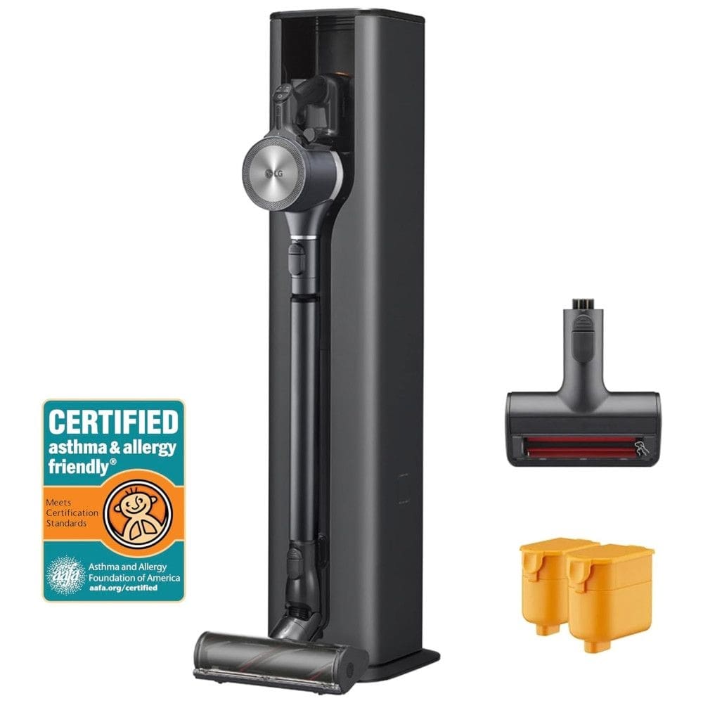 Aspirador de Pó sem Fio com Esvaziamento Automático para Limpeza de Carpetes e Pisos Duros, 110V, LG CordZero, Preto