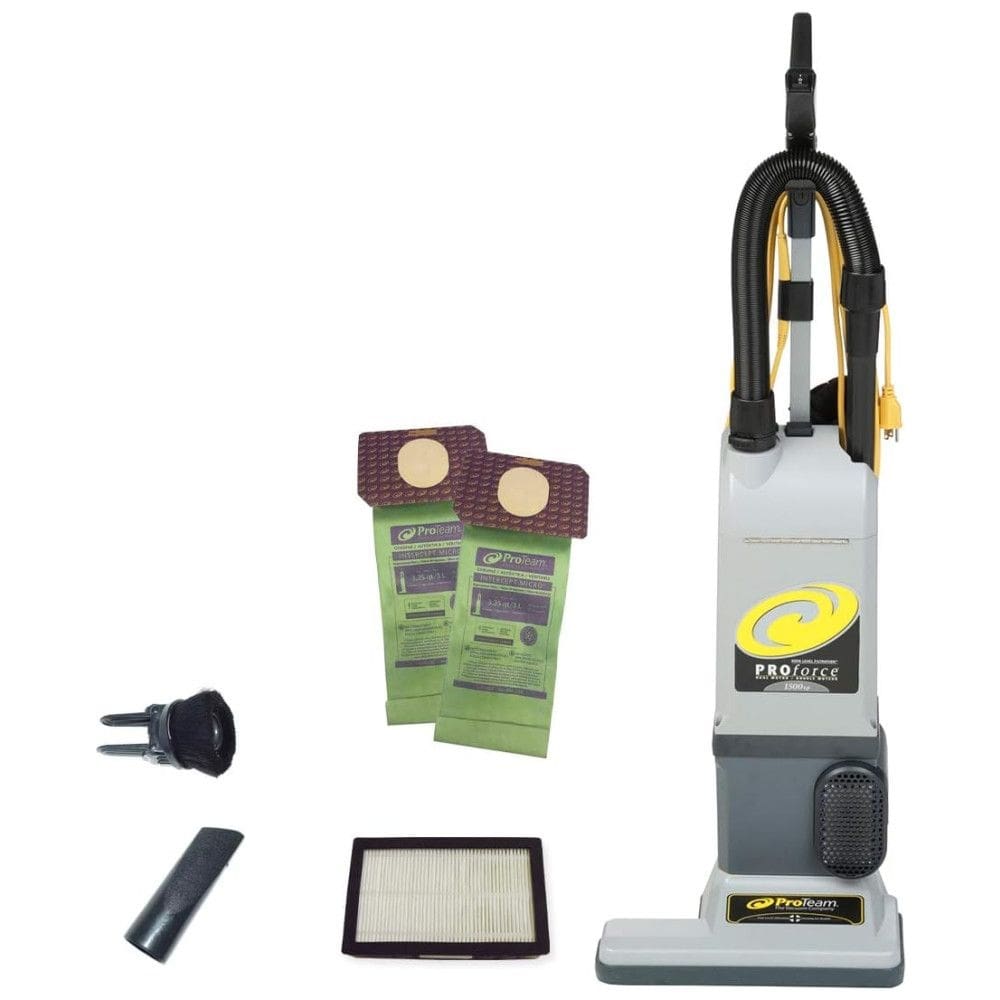 Aspirador de Pó 3L com Filtro HEPA, Acessórios e Motor Duplo para uma Forte Sucção, 110V, ProTeam ProForce 1500XP, Cinza