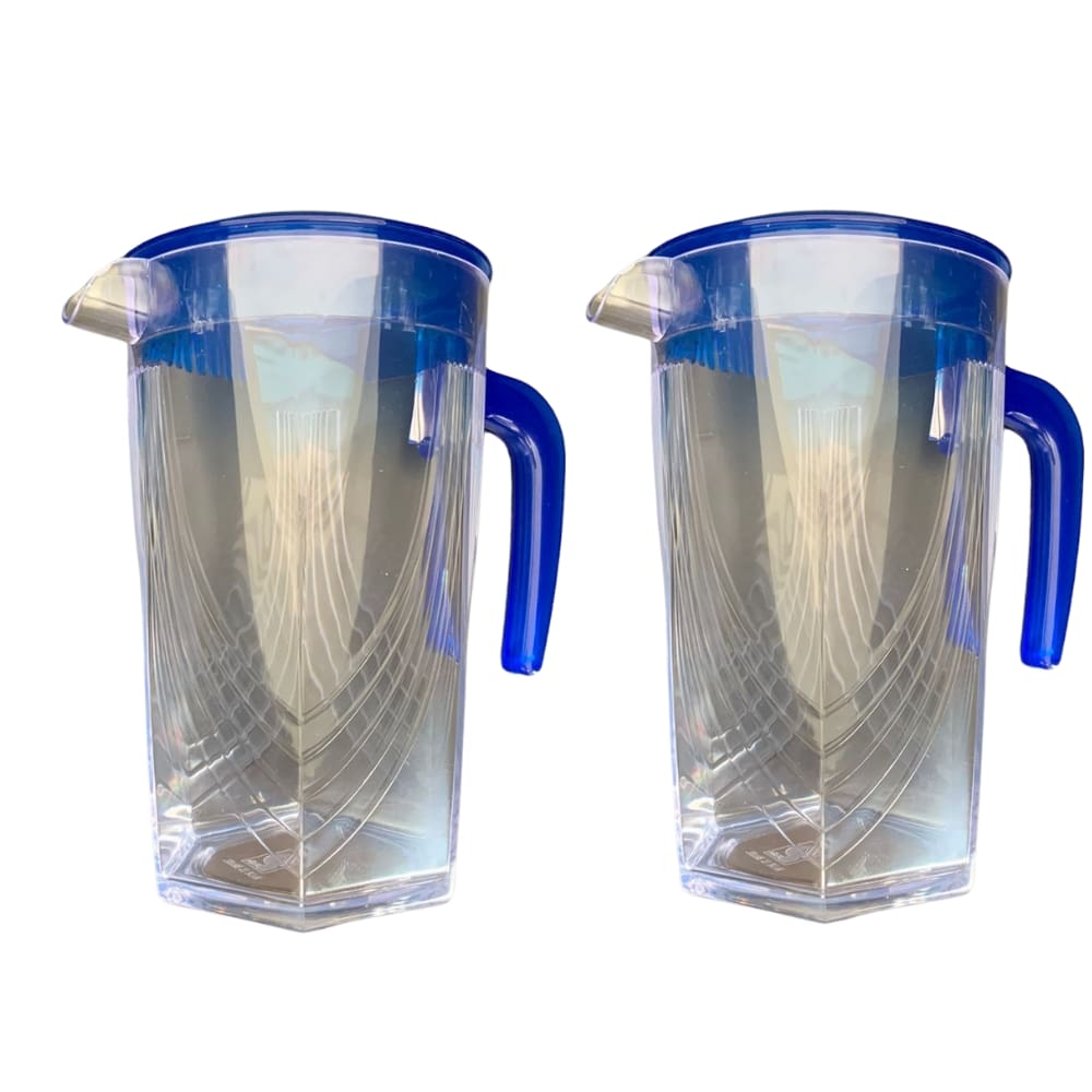 Kit 2 Jarra De Acrilico Transparente 2L Azul
