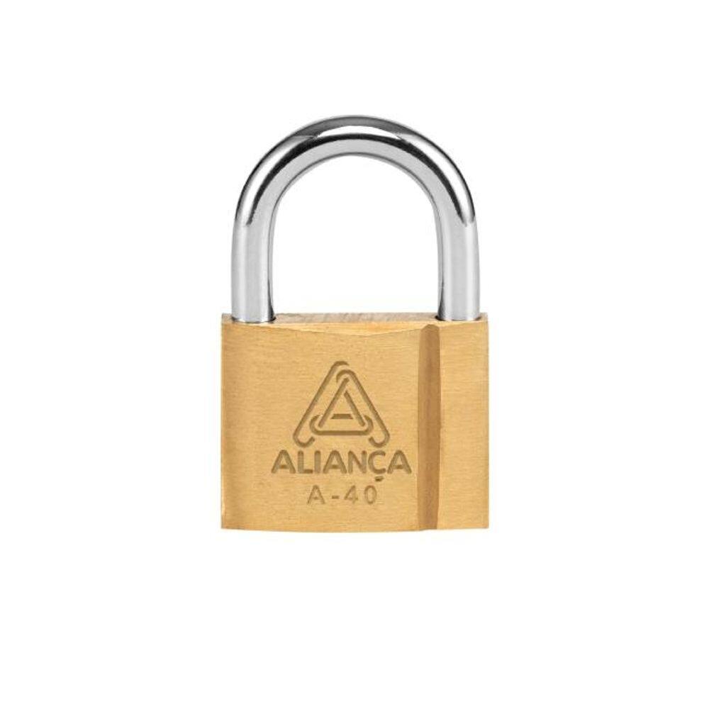cadeado de latão com chaves 40mm alianca