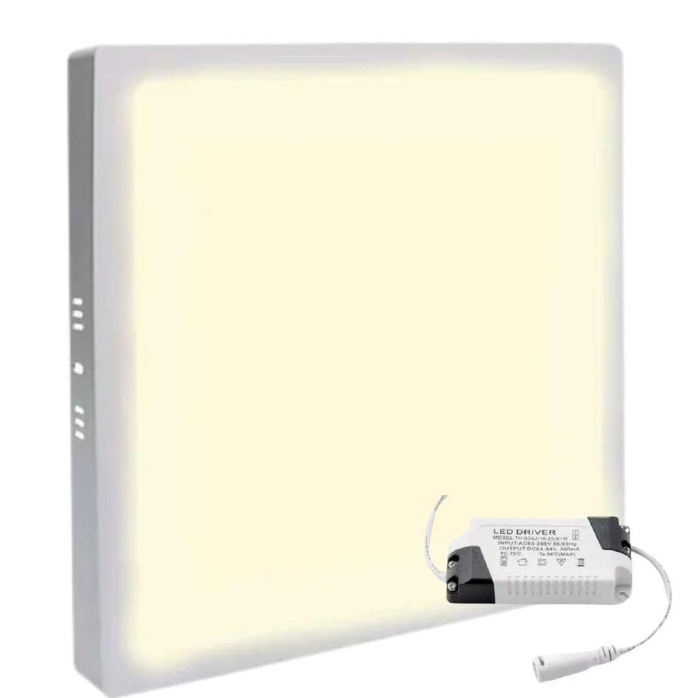 Plafon Painel Led 25W 24W Sobrepor Quadrado Branco Quente