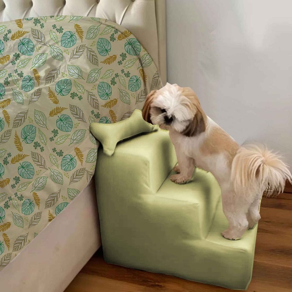 Escada Pet Para Cães e Gatos Teddy 3 Degraus Amarelo