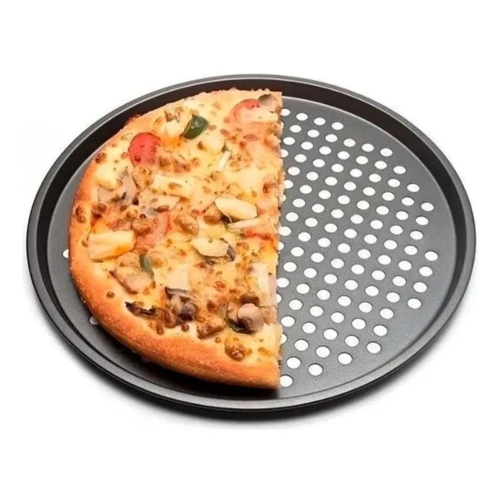 Forma Assadeira Perfurada Para Pizza Antiaderente 35cm