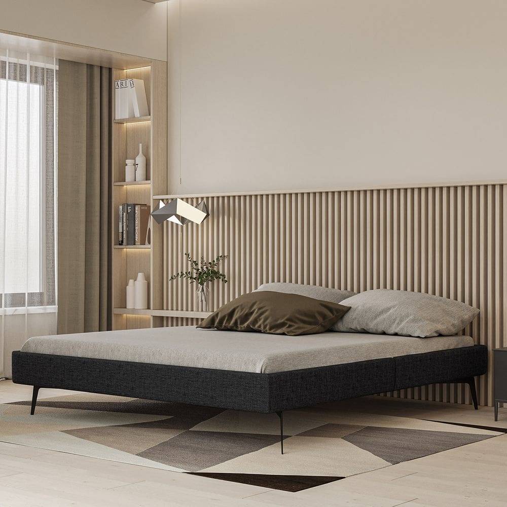 Base Bi Partida Slim Queen em Linho sem Cabeceira Skybox