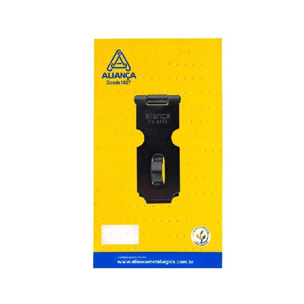 cartela porta cadeado 114mm preto fosco cartela alianca
