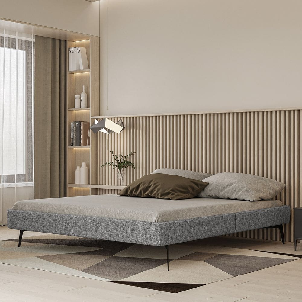 Base Bi Partida Slim Queen em Linho sem Cabeceira Skybox