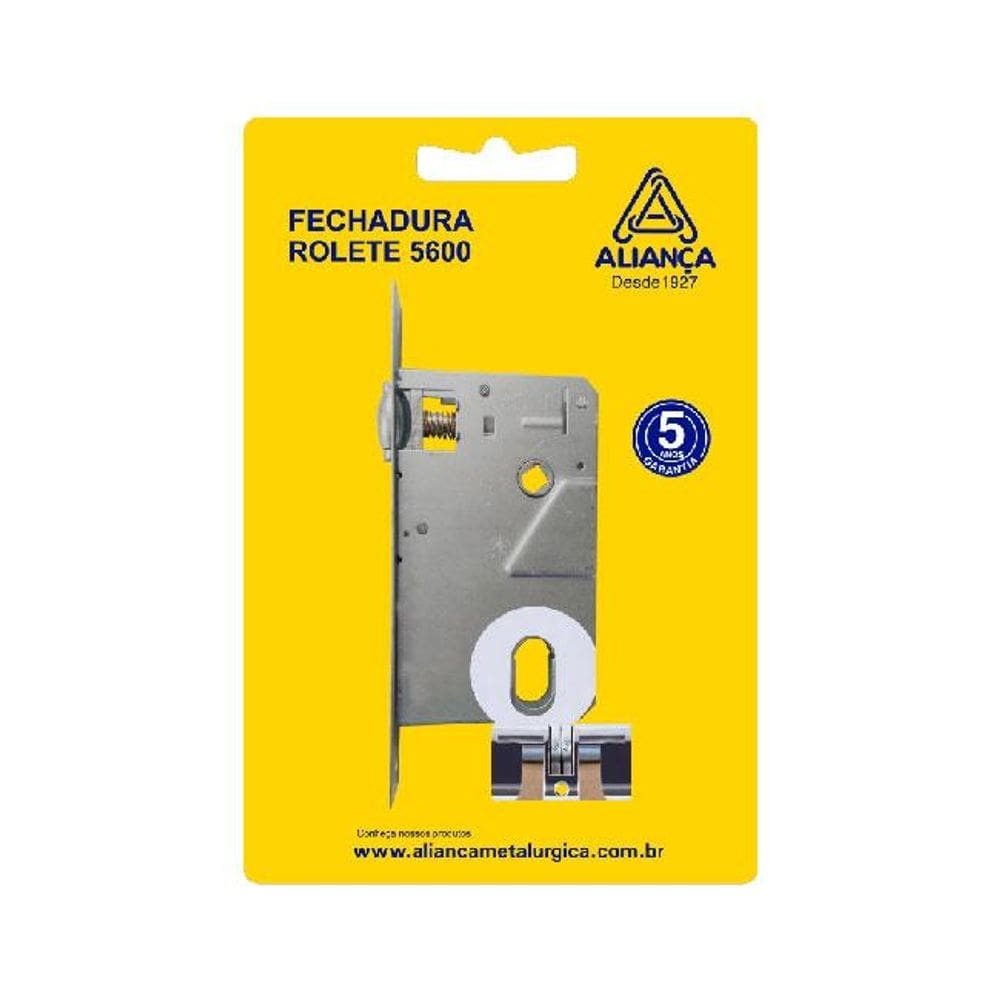 blister fechadura rolete roseta 55mm cromado alianca