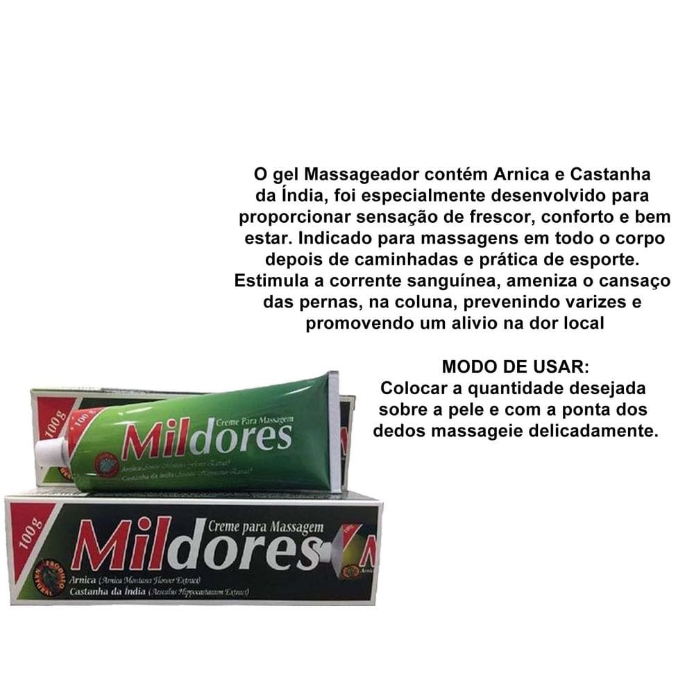 12 unid Creme Para Massagem Mildores 100grs