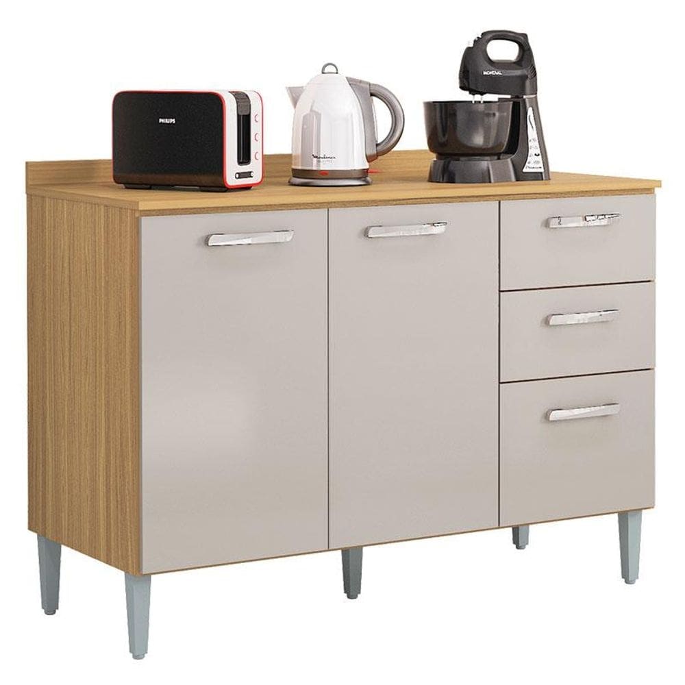 Balcão de Cozinha Lavínia Damasco Off White - Poquema