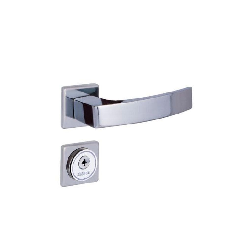 fechadura tetra quadratta curva roseta 55mm cromado alianca