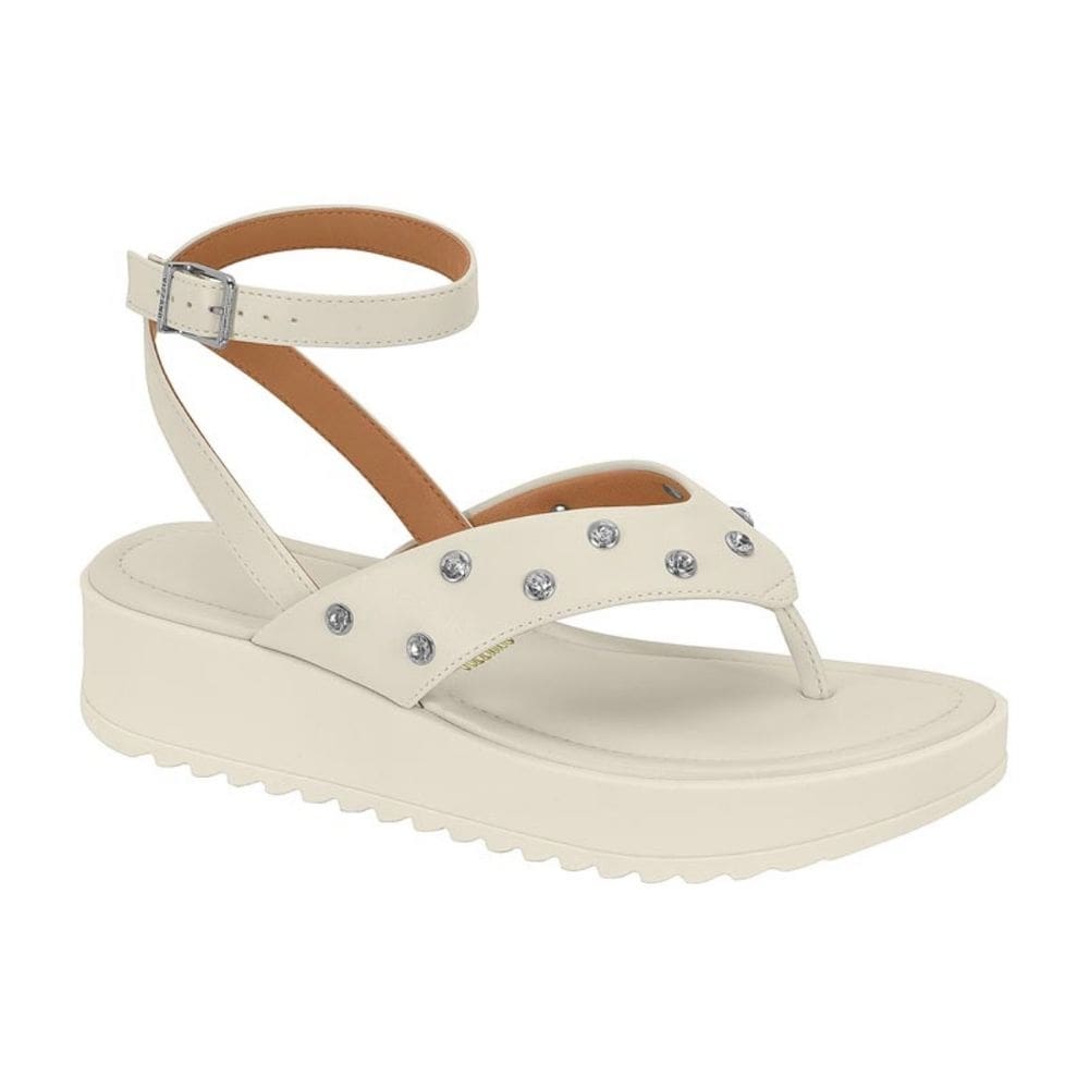 Sandalia Flat Com Tachas Na Correia Fecho Lateral Vizzano