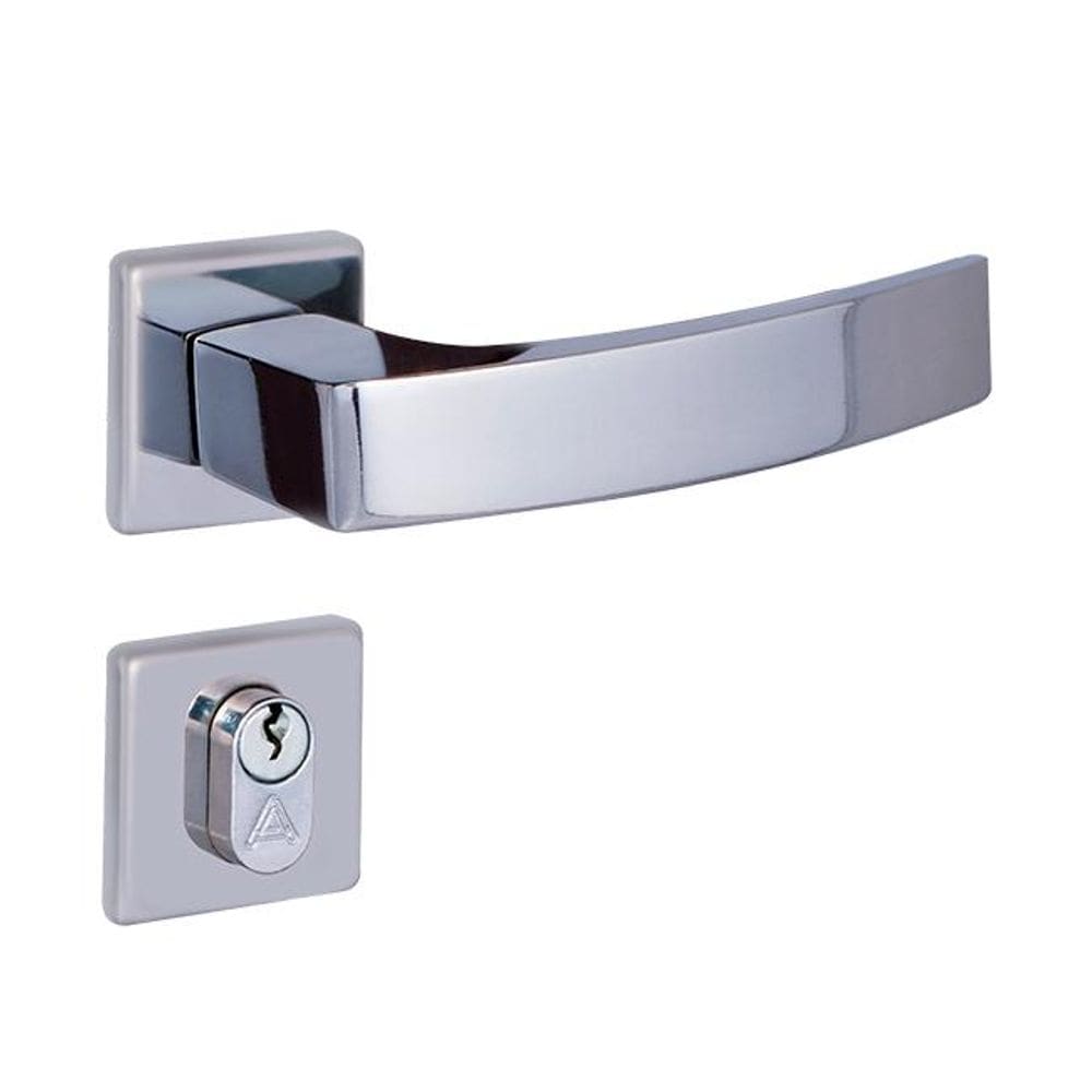 fechadura entrada quadratta curva roseta 55mm cromado alianca
