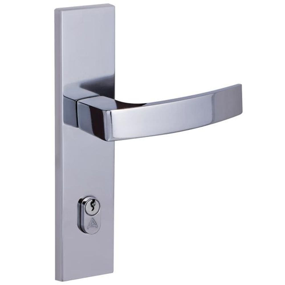 fechadura externa quadratta curva espelho 55mm cromado alianca