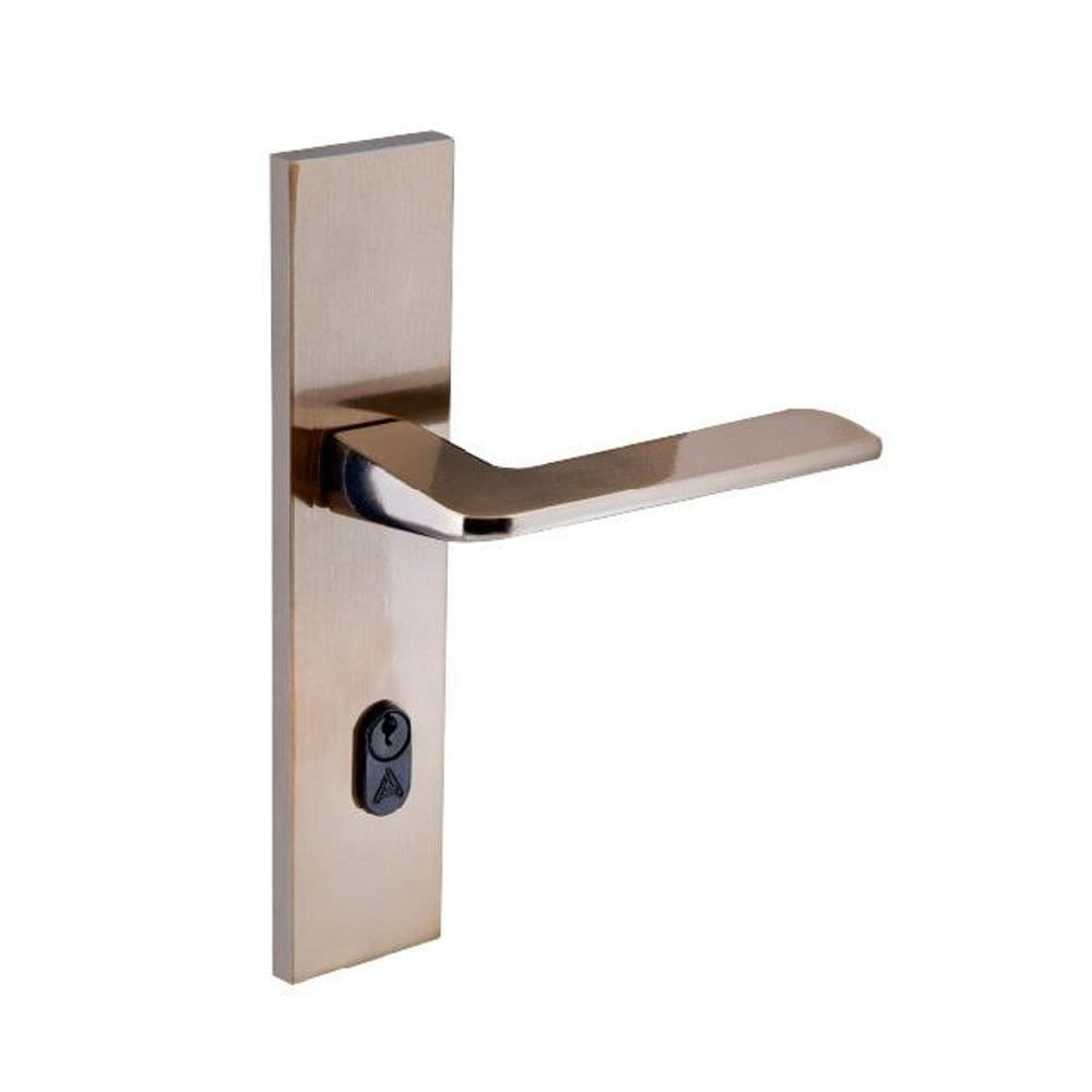 fechadura entrada ultra line espelho 55mm latonado alianca