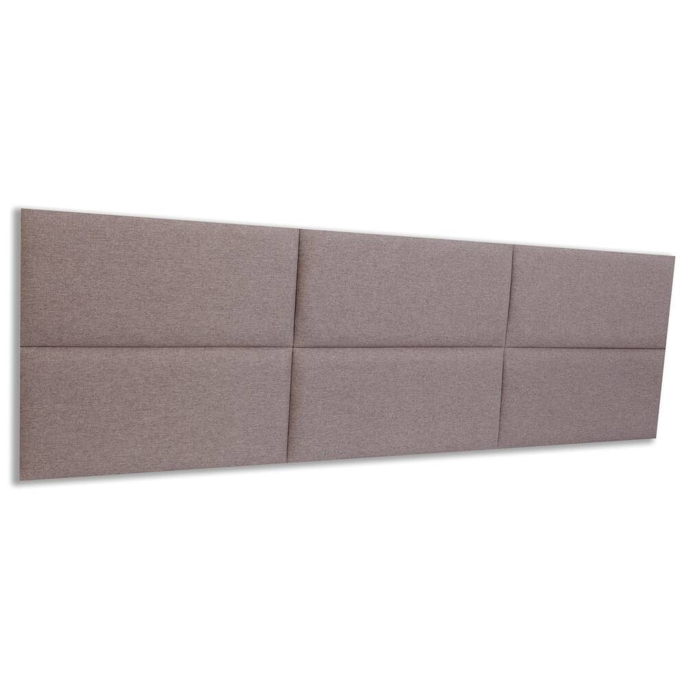 Cabeceira King Estofada Kit 6 Placas Retangular - Linho Castor
