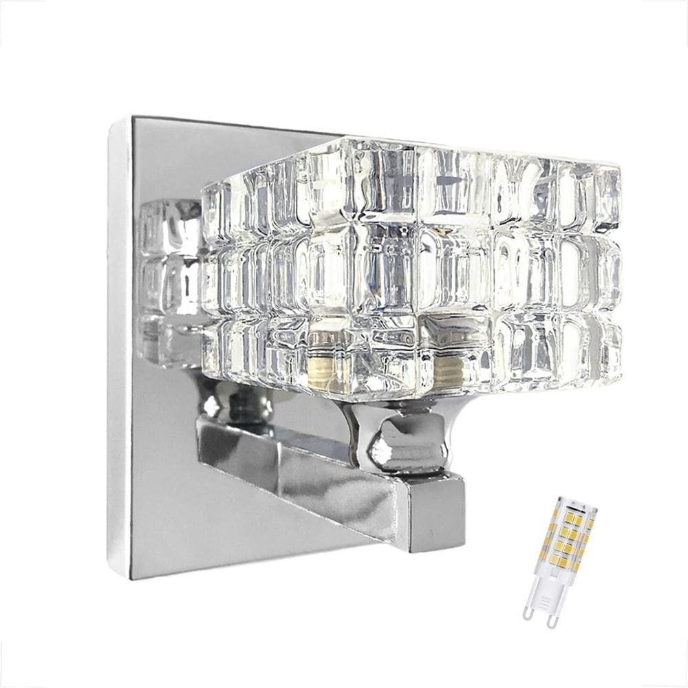 Arandela De Cristal K9 Interna Prata Cabeceira Bet38 + Led