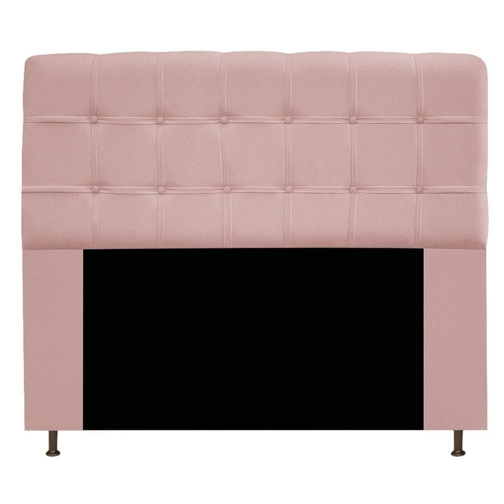 Cabeceira Mel 140 Cm Casal Com Botonê Suede Rosê